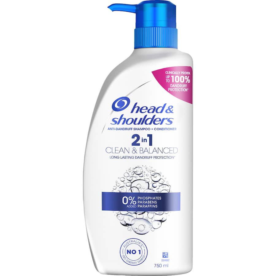 Head & Shoulders 2 In 1 Shampoo & Conditioner Clean Balanced 750mL
