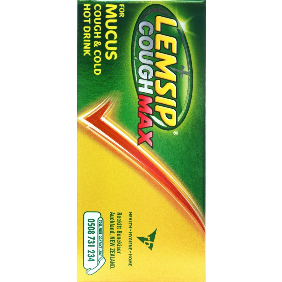 Lemsip Cough Max For Mucus Cough & Cold Lemon Hot Drink Sachets 10pack
