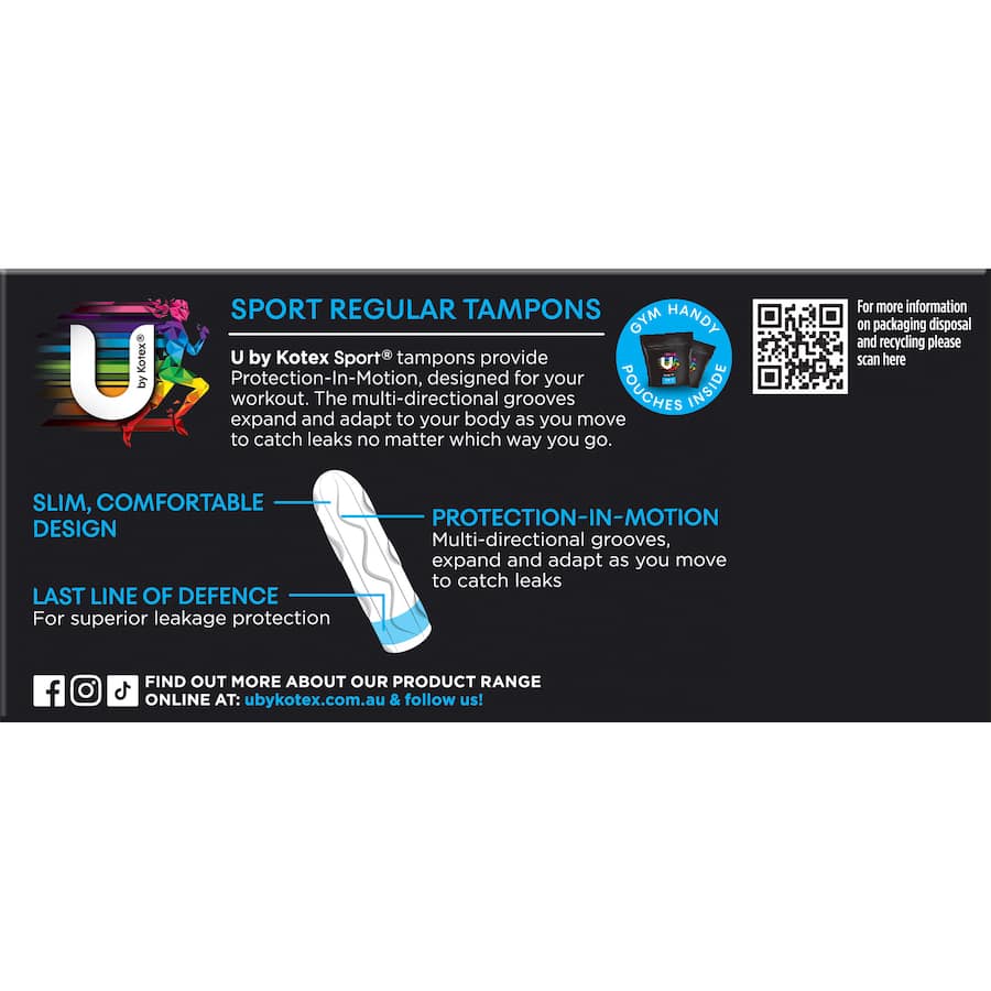 U By Kotex Tampons Regular Sport 16pack