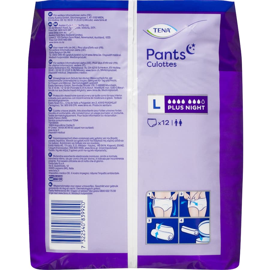 Tena Pants Night Large 12pack
