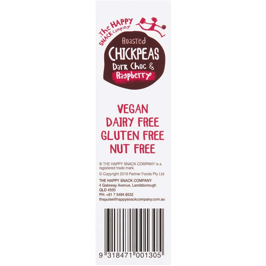 Happy Snack Chickpea Snacks Dark Chocolate Raspberry 100g