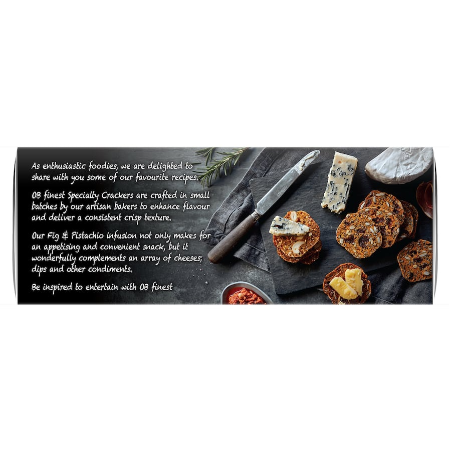 Ob Finest Gluten Free Crackers Fig & Pistachio 130g
