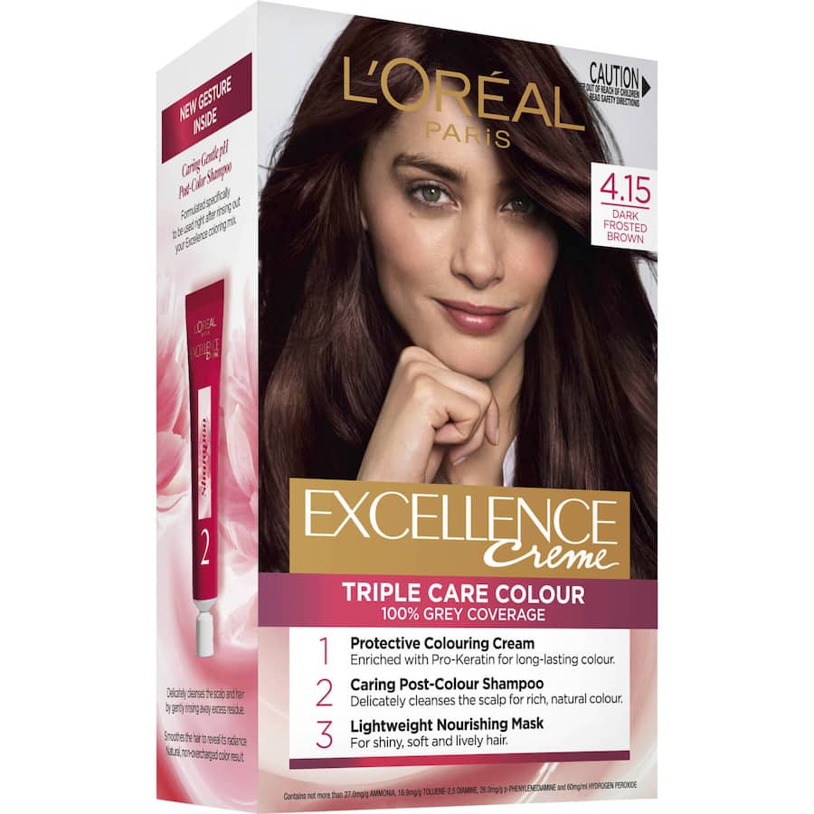 Loreal Excellence Hair Colour Dark Frosted Brown 4.15 1pack