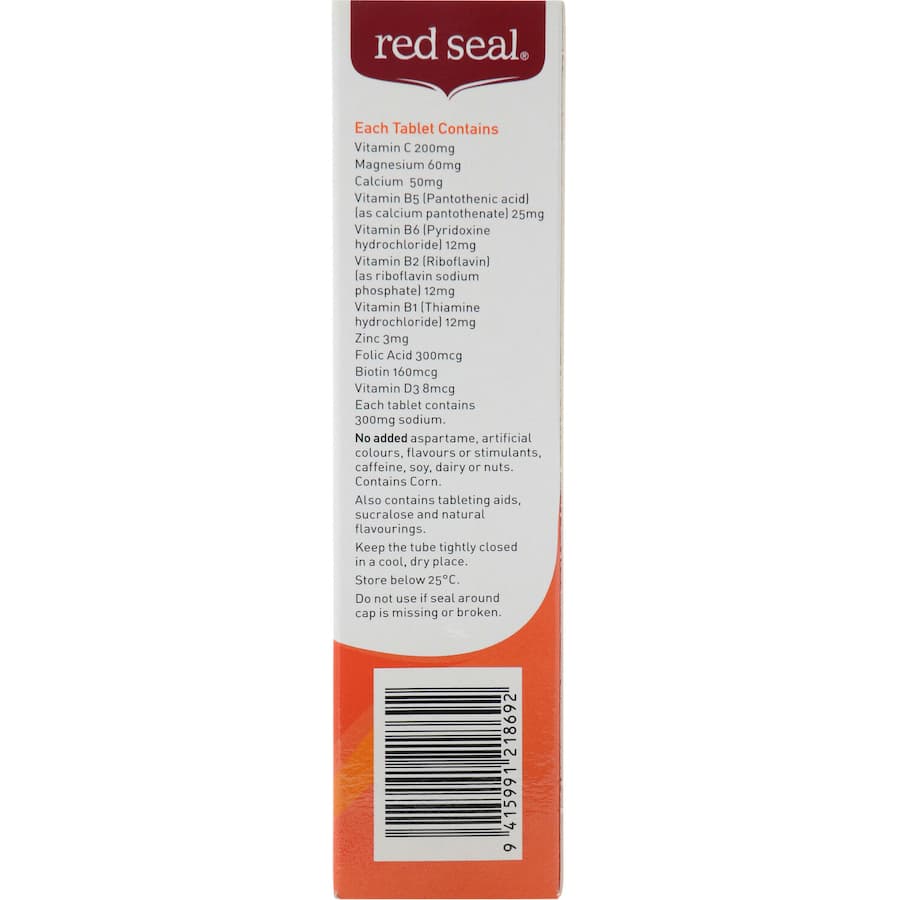 Red Seal Vita Fizz Effervescent Orange Performance Support Tablets 20pack