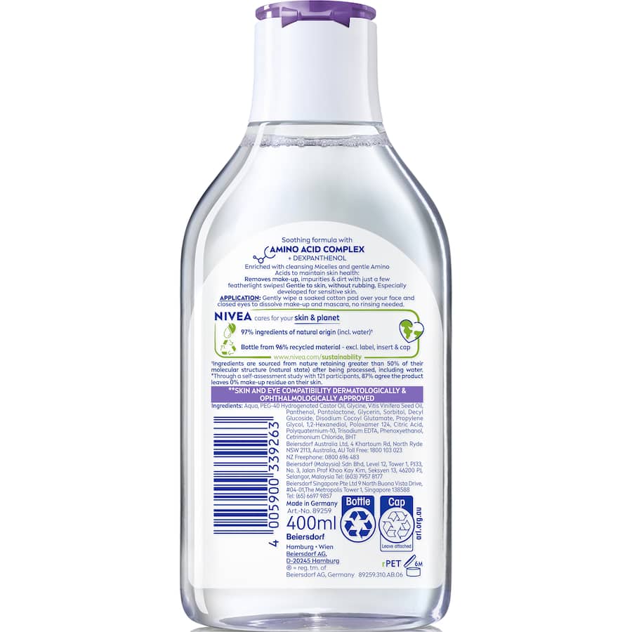 Nivea Micellar Water Make-up Remover Sensitive Skin 3 In 1 400mL