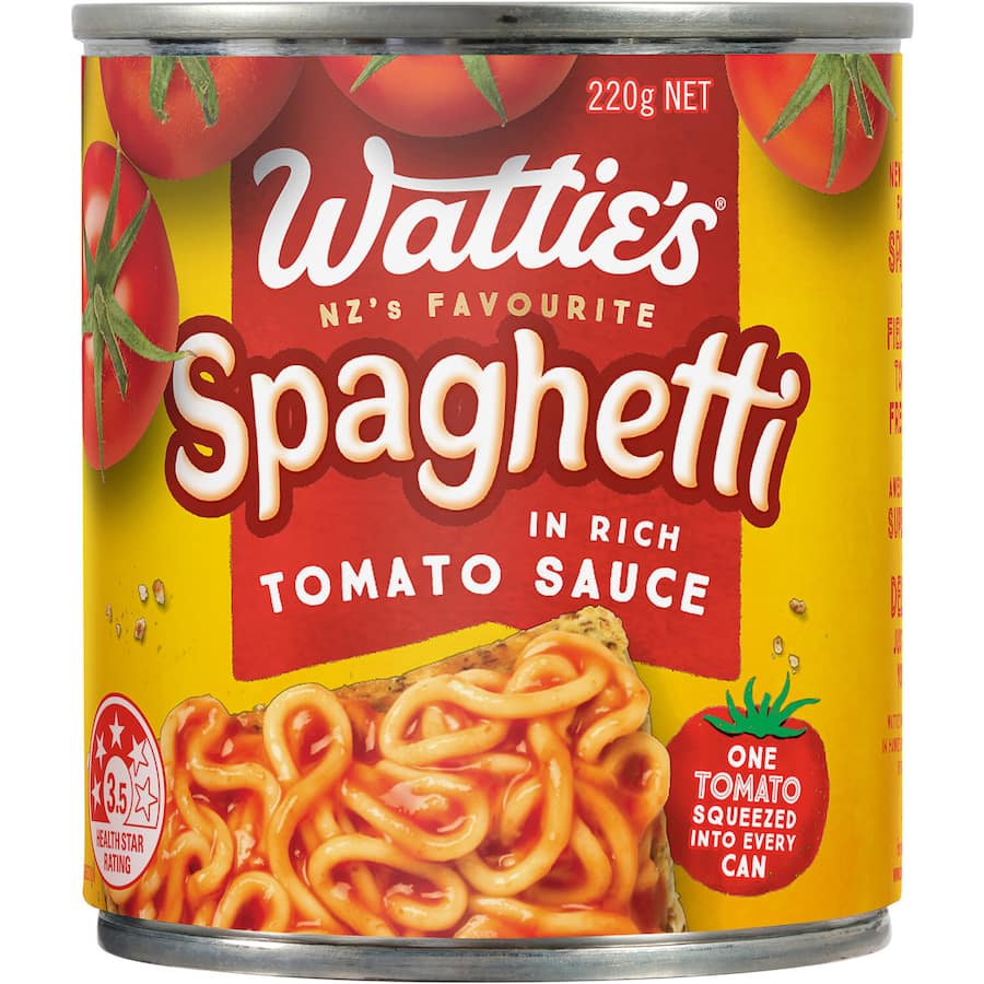 Watties Spaghetti In Tomato Sauce Can 220g