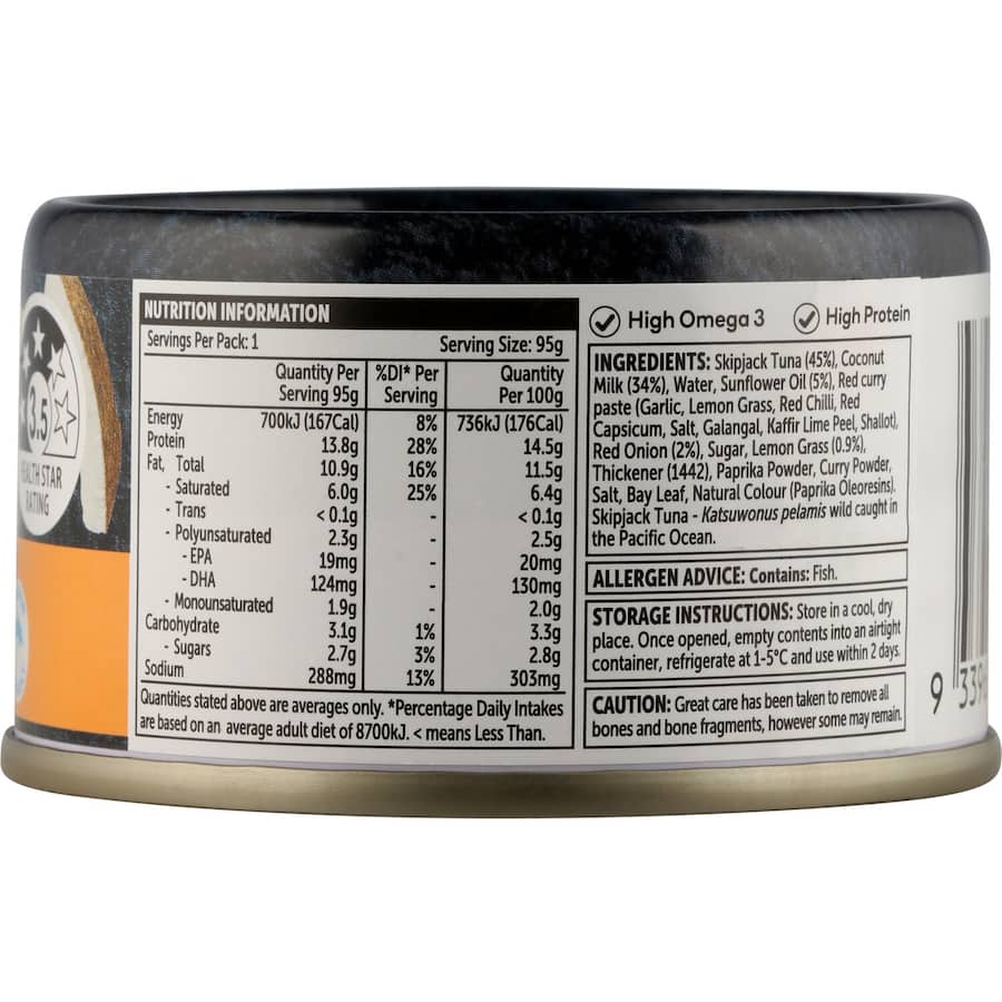 Woolworths Tuna Laksa Tear tab can 95g