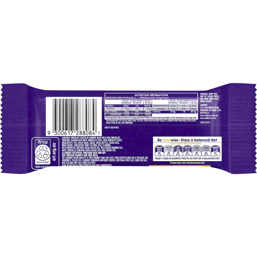 Cadbury Chocolate Bar Twirl Caramilk 39g