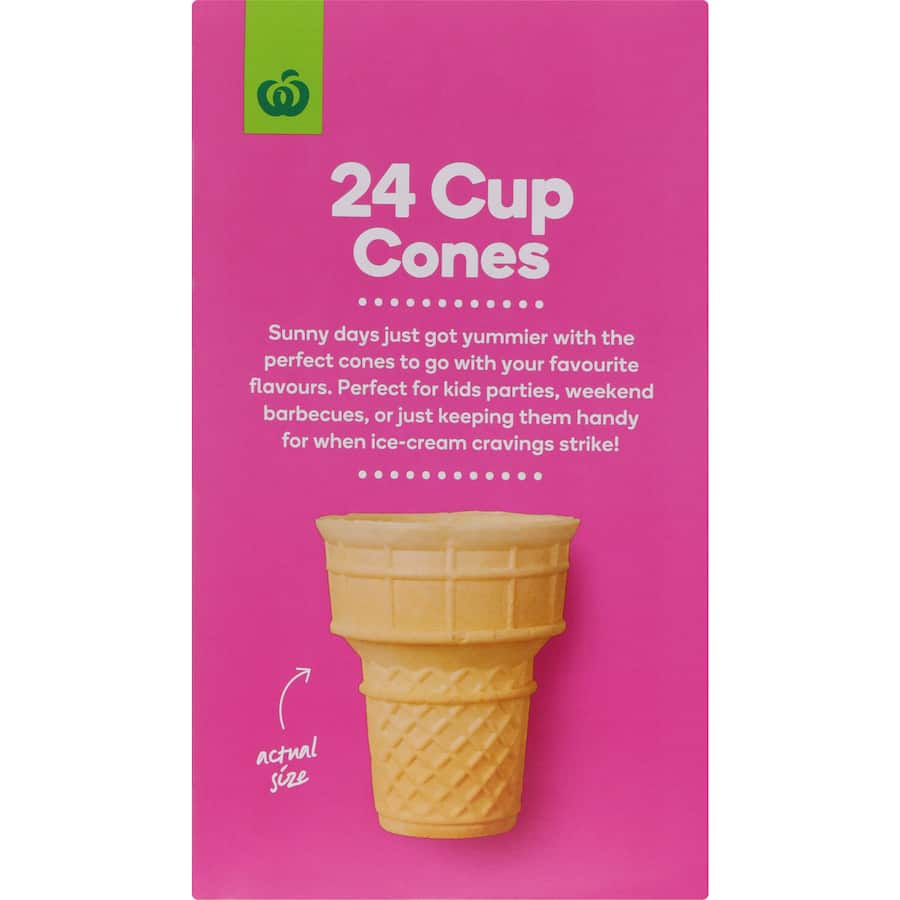 Woolworths Ice Cream Cones Cups Boxed 24pack