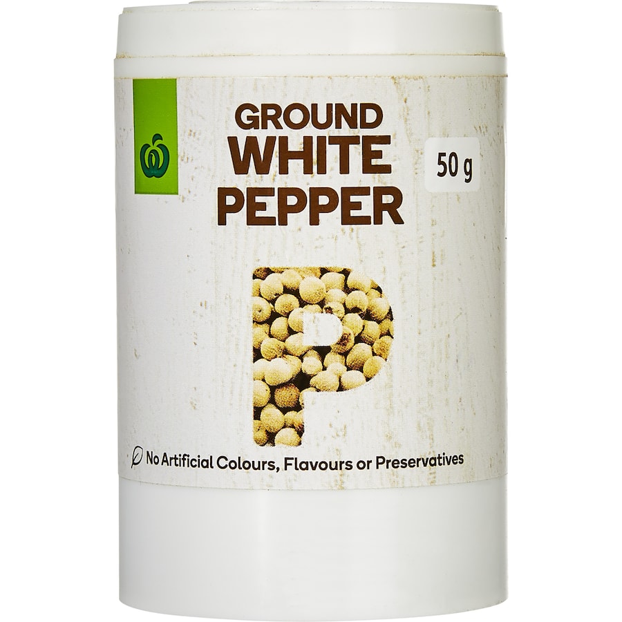 Woolworths White Pepper Ground Shaker 50g