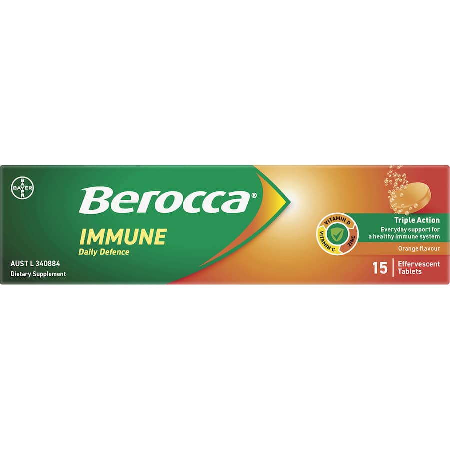 Berocca Immune Effervescent Daily Defence Orange Tablet 15pack