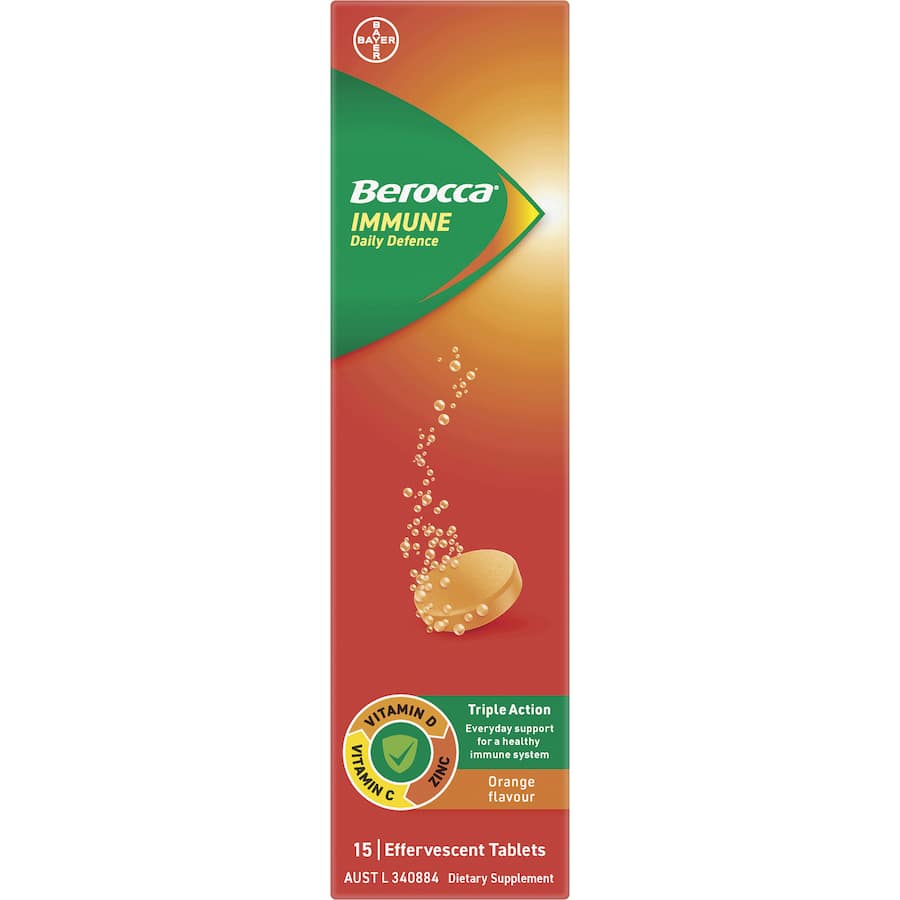 Berocca Immune Effervescent Daily Defence Orange Tablet 15pack