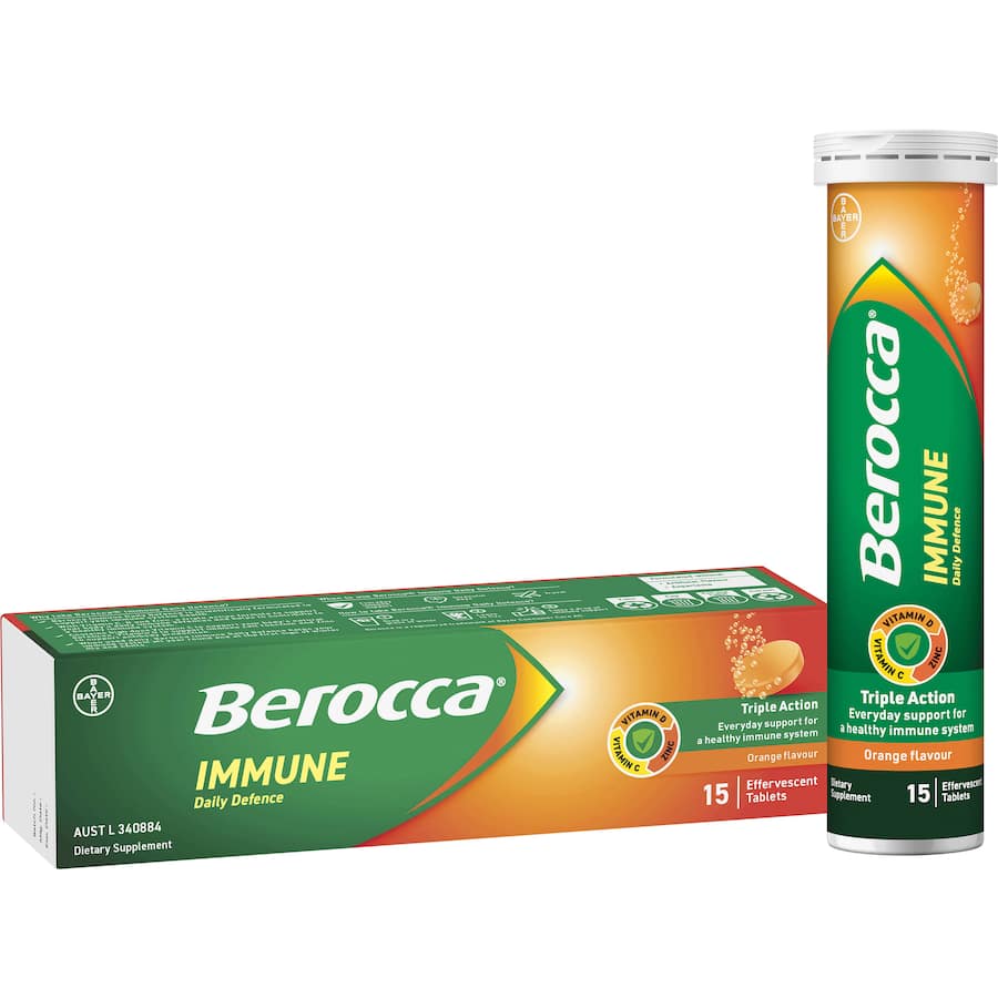 Berocca Immune Effervescent Daily Defence Orange Tablet 15pack