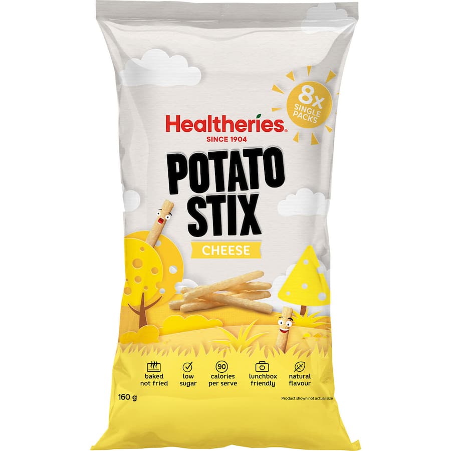 Healtheries Kidscare Potato Snack Stix Cheese 160g Multipack 8pack