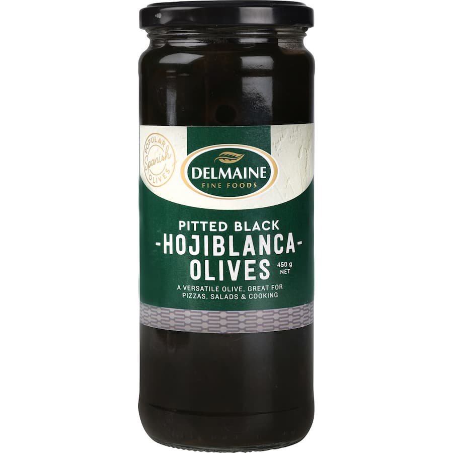 Delmaine Olives Pitted Black 450g