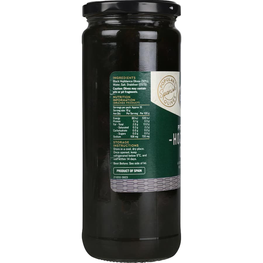 Delmaine Olives Pitted Black 450g