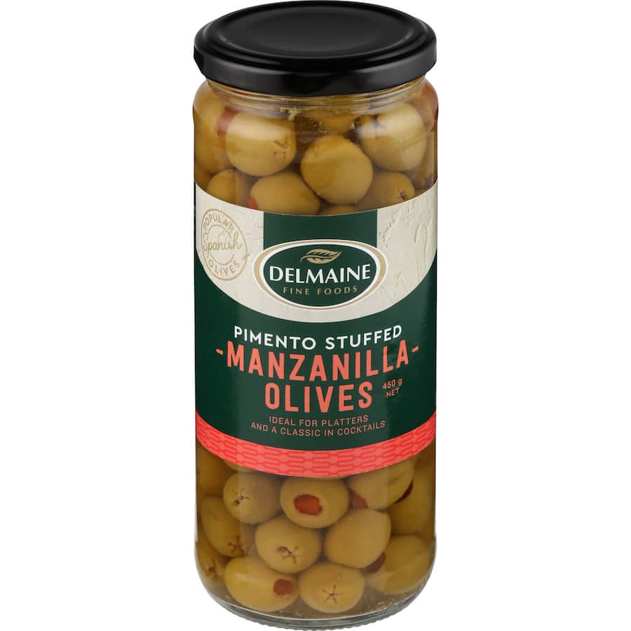 Delmaine Olives Stuffed Green 450g