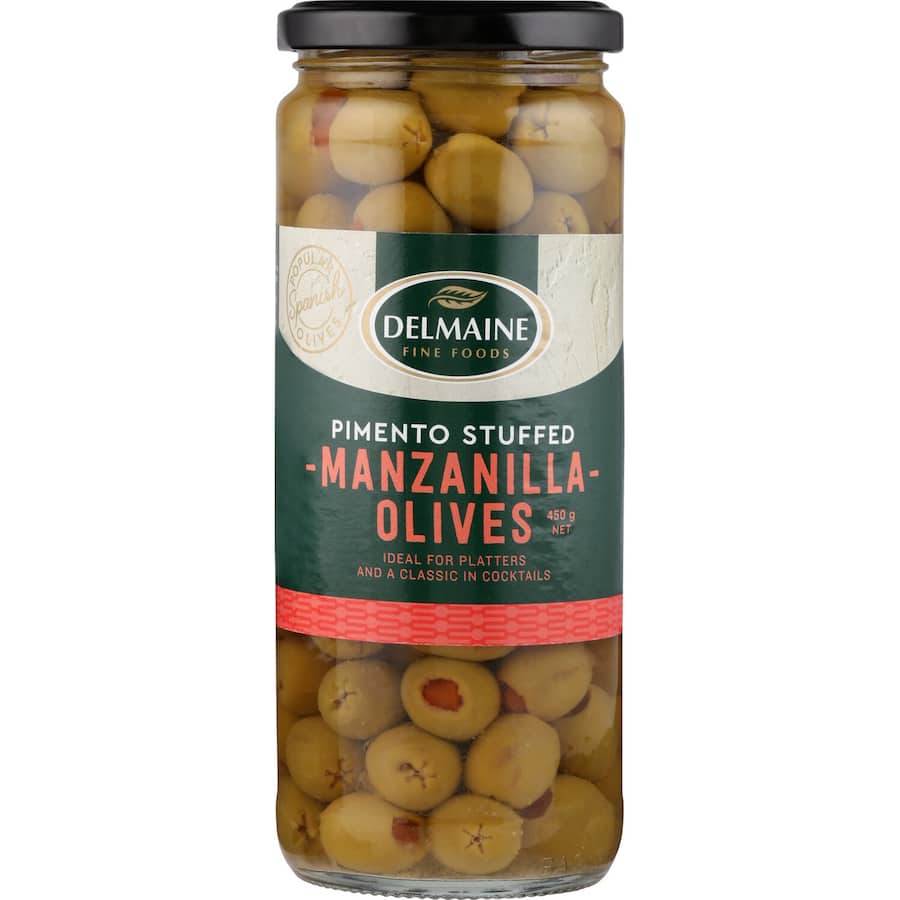 Delmaine Olives Stuffed Green 450g