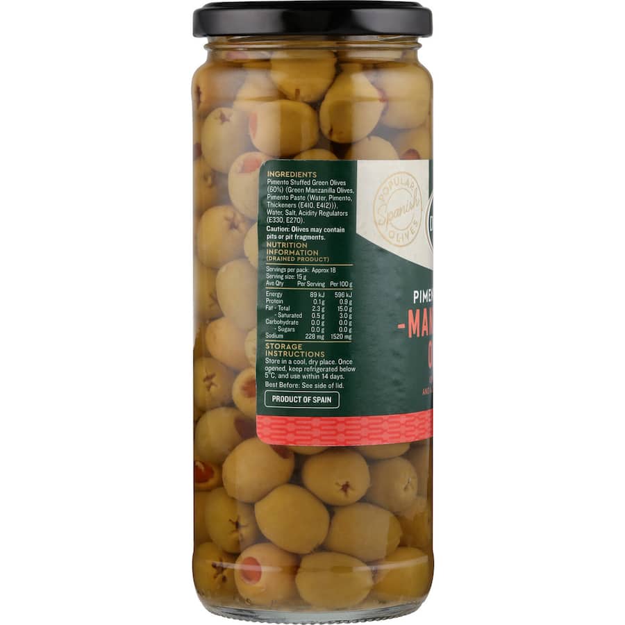 Delmaine Olives Stuffed Green 450g