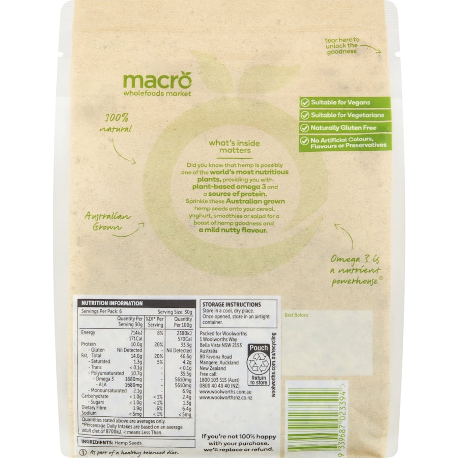 Macro Hemp Seeds 200g