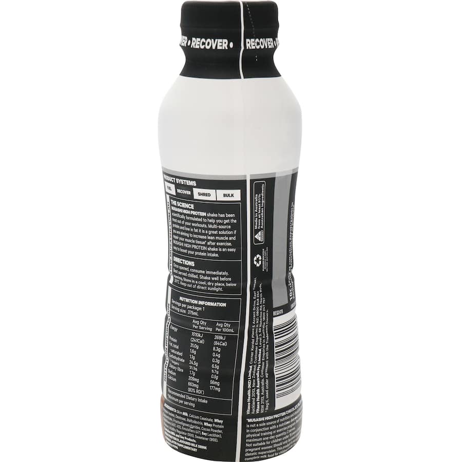 Musashi High Protein Protein Shake Iced Chocolate Rtd 375mL