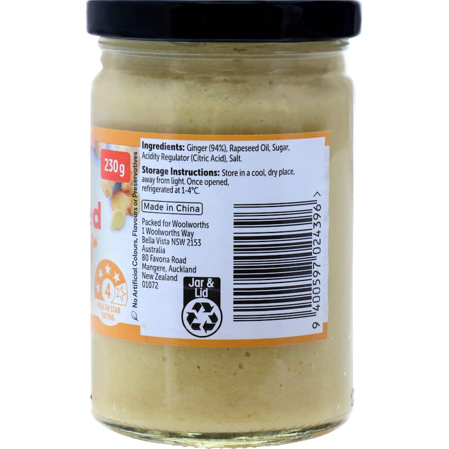 Woolworths Crushed Ginger  Jar 230g