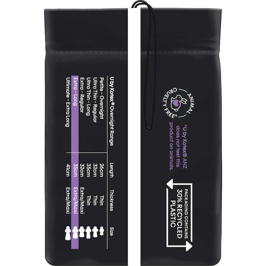 U By Kotex Pads Overnight Wings Long 8pack