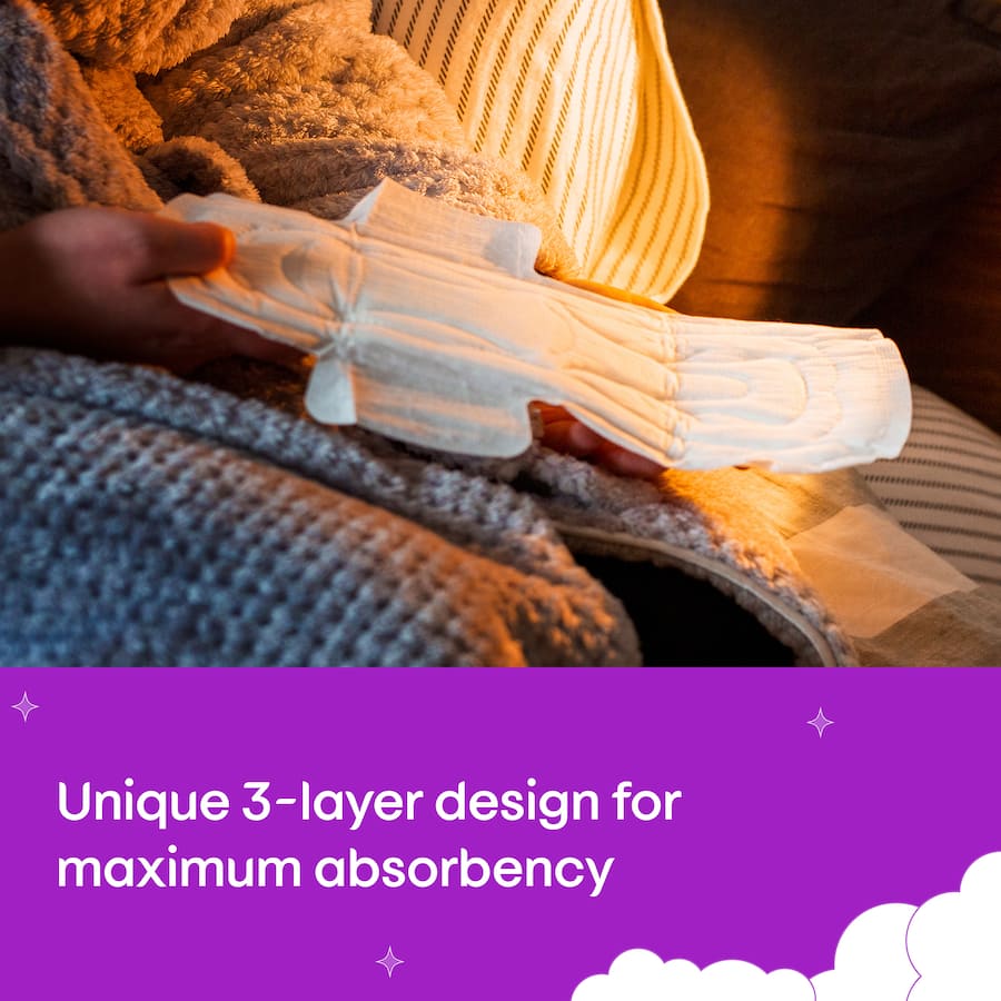 U By Kotex Pads Overnight Wings Long 8pack