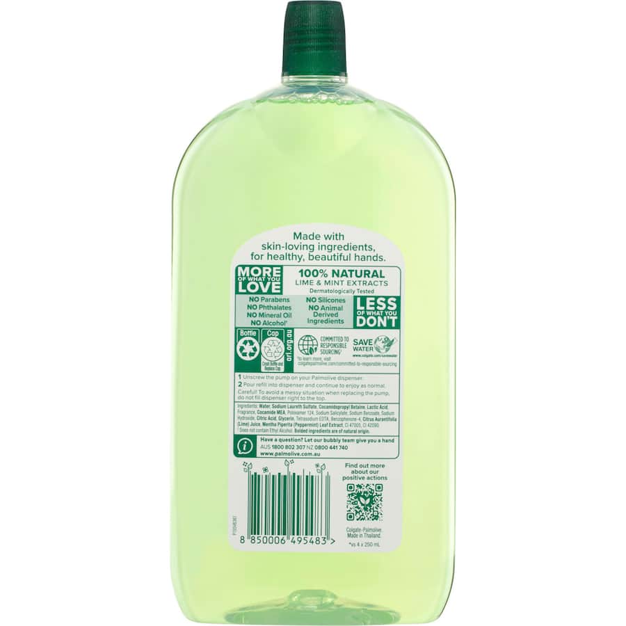 Palmolive Foaming Hand Wash Refill Antibacterial Lime Mint Refill 1L