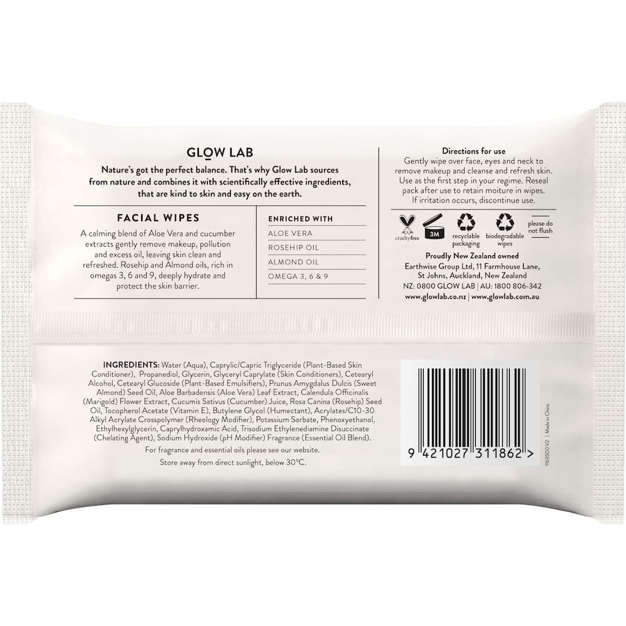Glow Lab Facial Wipes  20pack