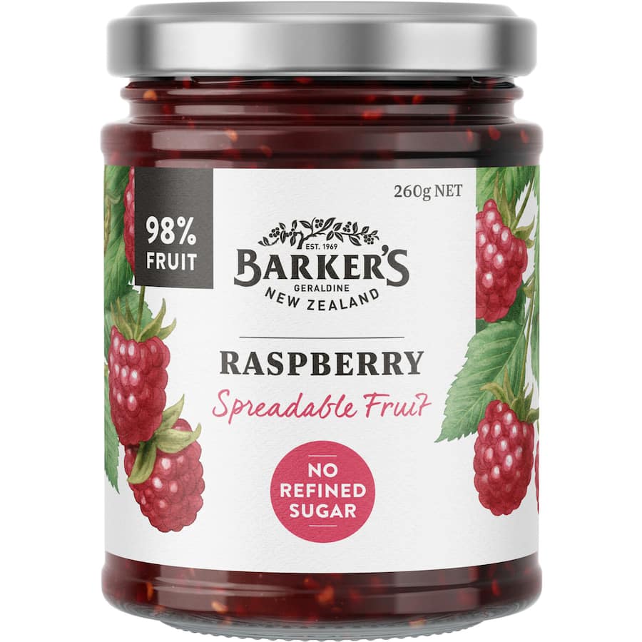 Barkers Spreadable Fruit Raspberry No Refined Sugar 260g
