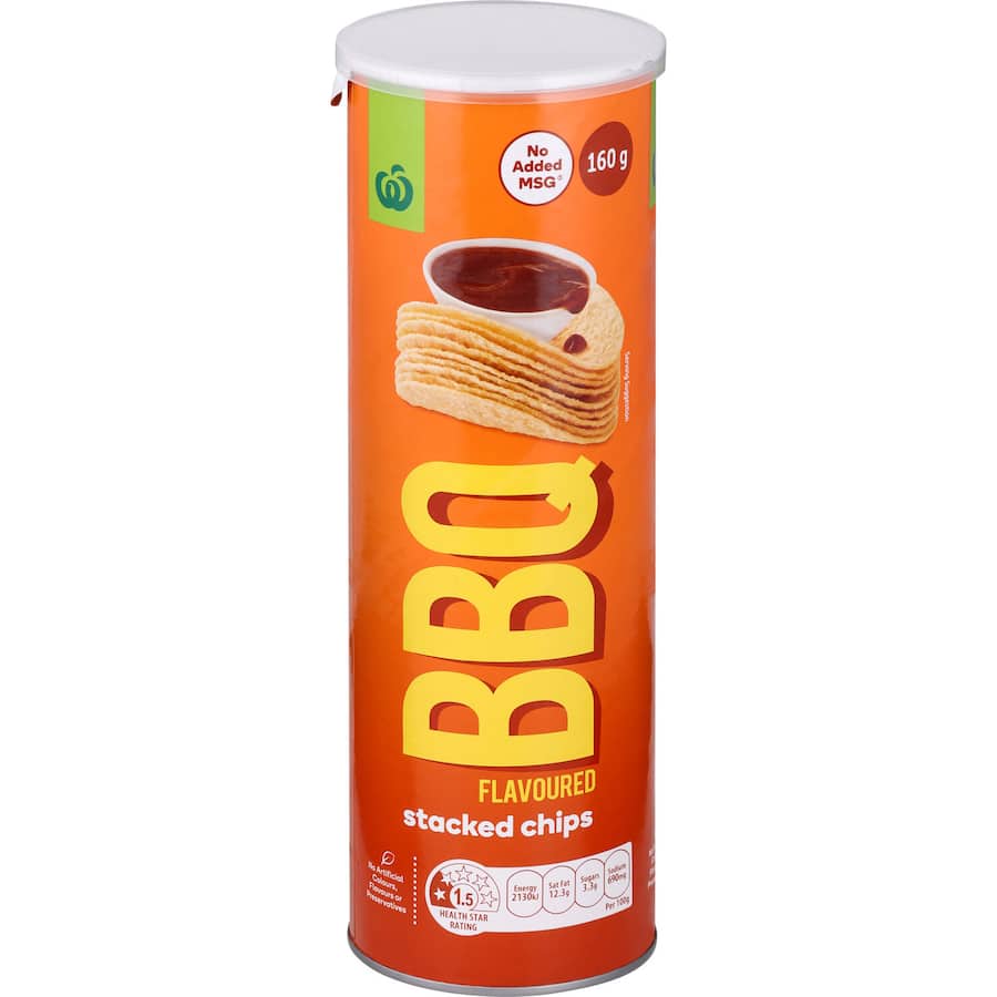 Woolworths Chips Bbq Tube 160g