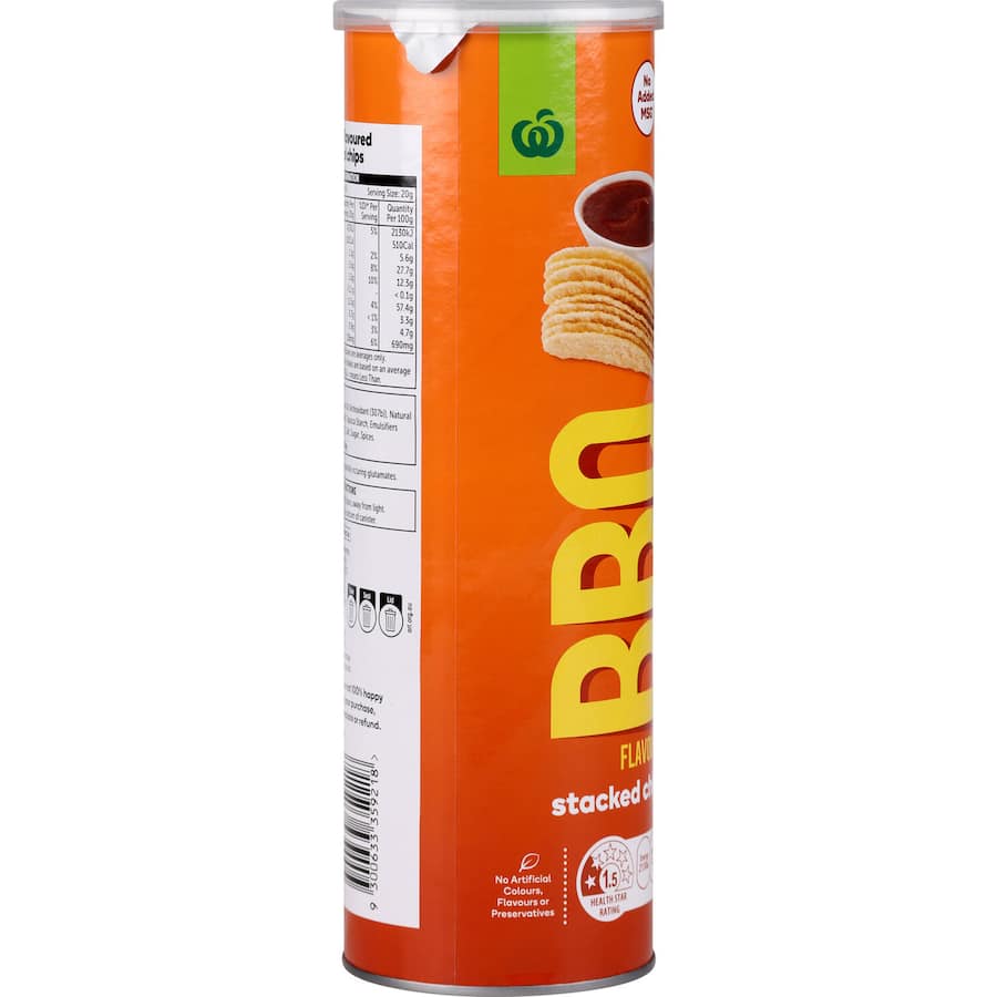Woolworths Chips Bbq Tube 160g