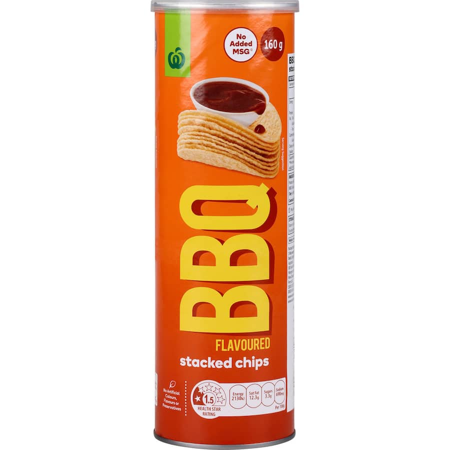Woolworths Chips Bbq Tube 160g