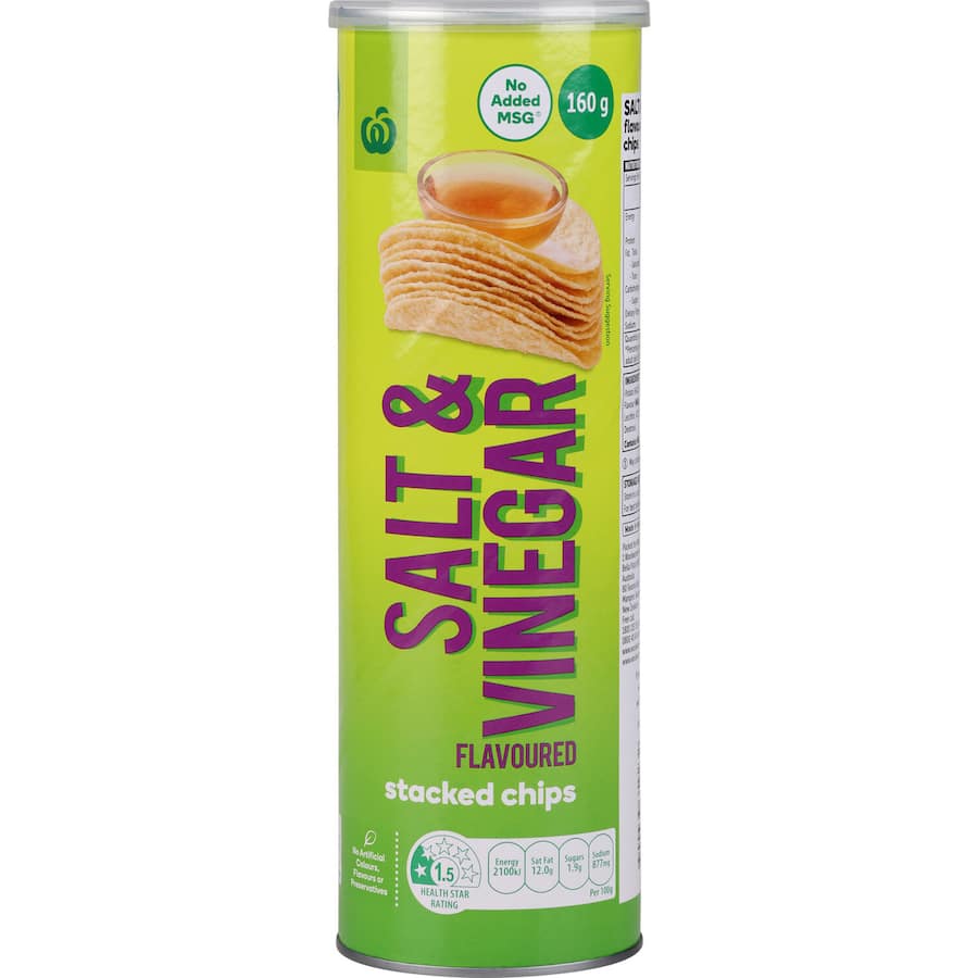 Woolworths Chips Salt & Vinegar Tube 160g