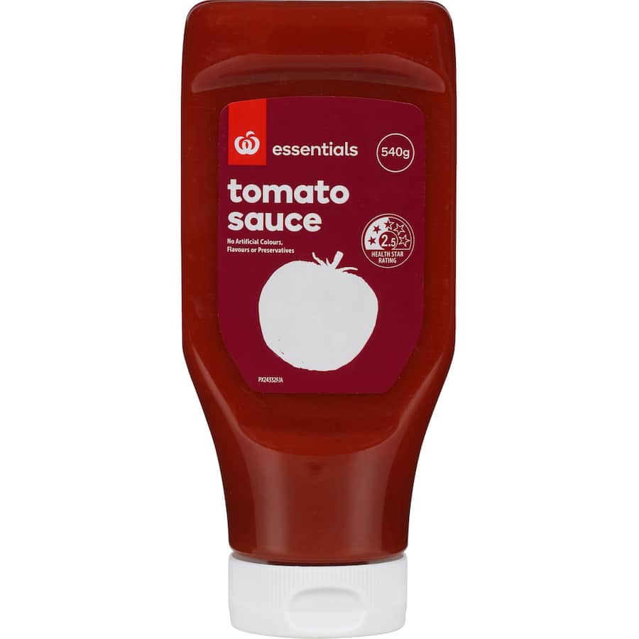 Woolworths Tomato Sauce Squeeze bottle 540g