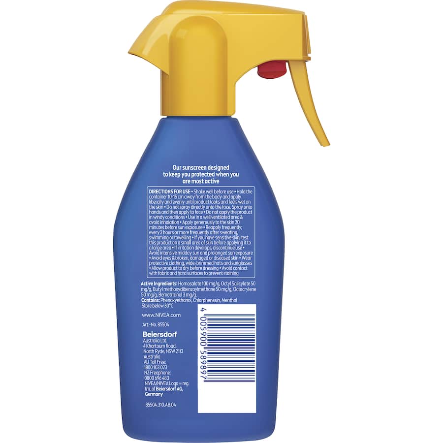 Nivea Sun Sport Sunscreen Spf50 Trigger spray 300mL
