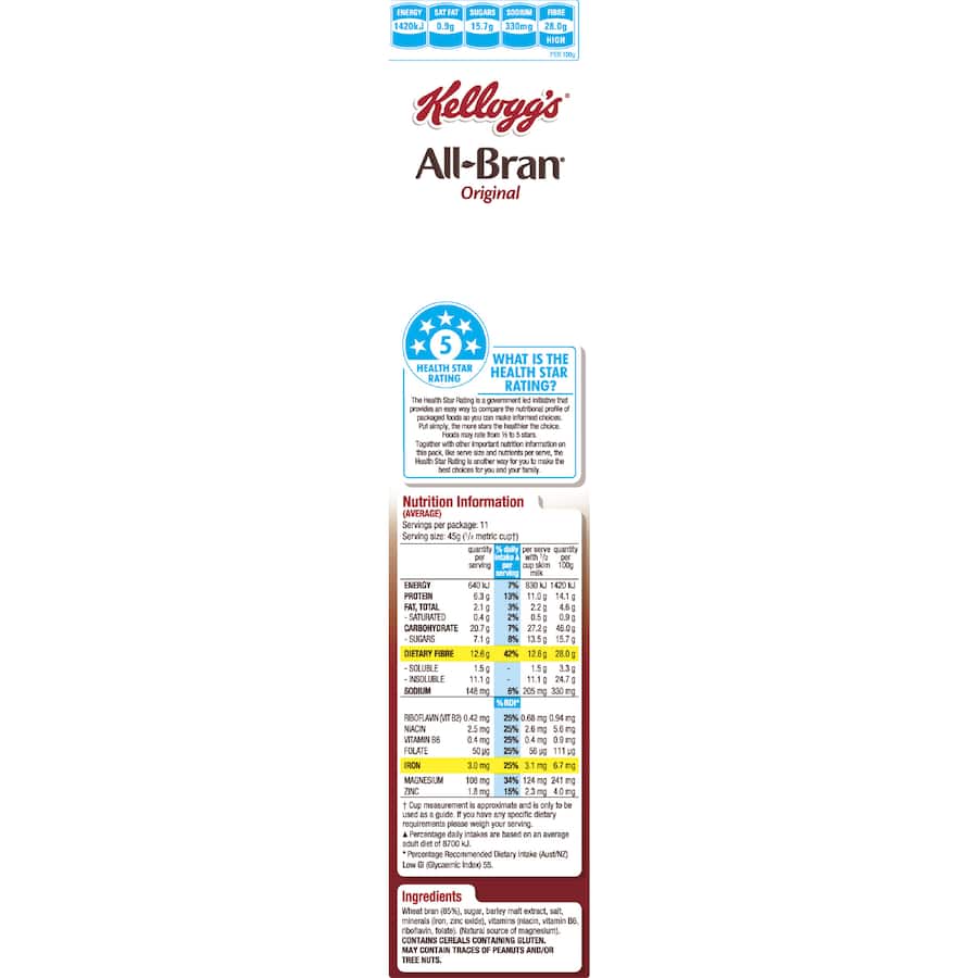 Kellogg's All Bran Cereal Original 530g