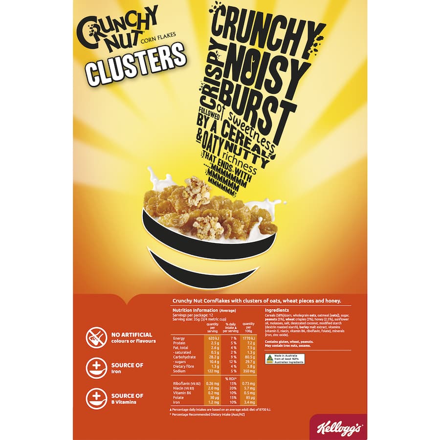 Kellogg's Crunchy Nut Cereal Clusters 450g