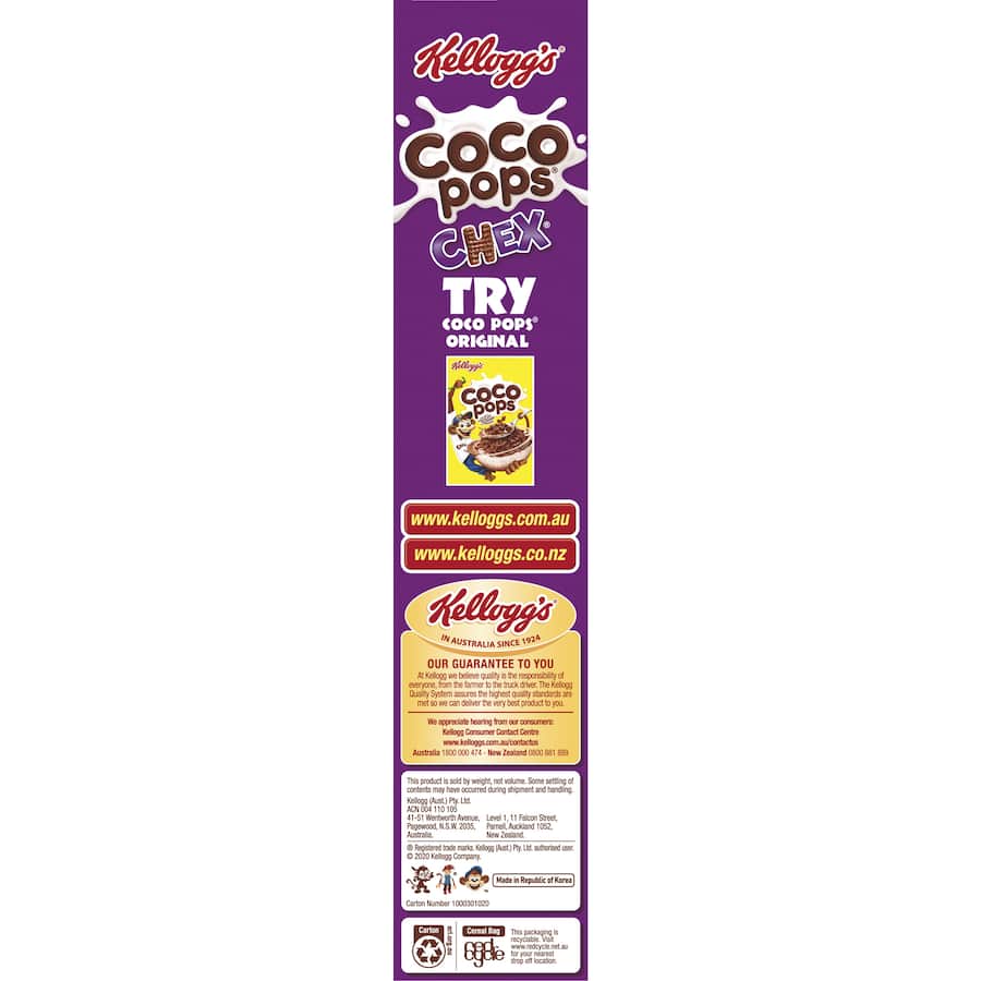 Kellogg's Coco Pops Cereal Chex 290g