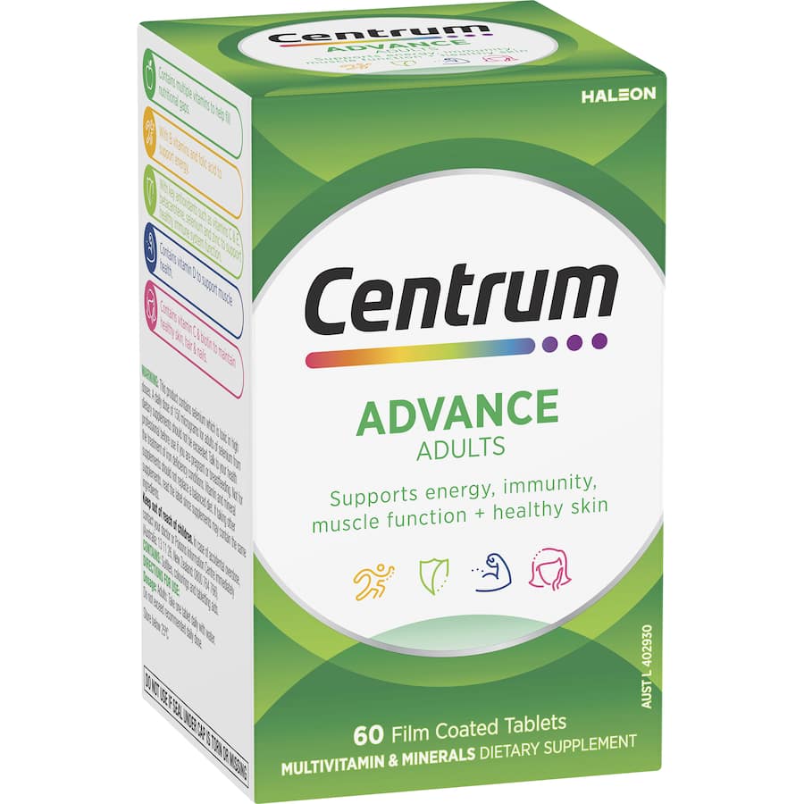 Centrum Advance Adults Daily Multivitamin Supplement Tablets 60pack