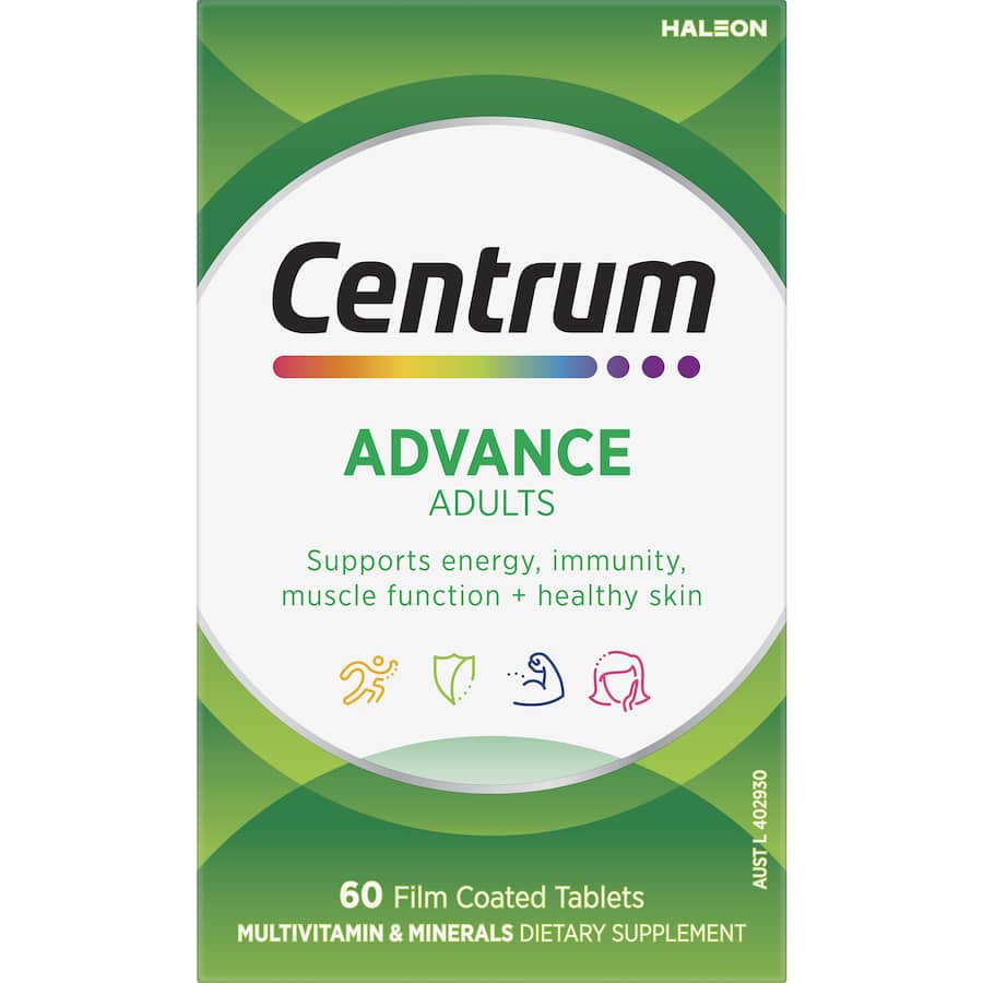 Centrum Advance Adults Daily Multivitamin Supplement Tablets 60pack