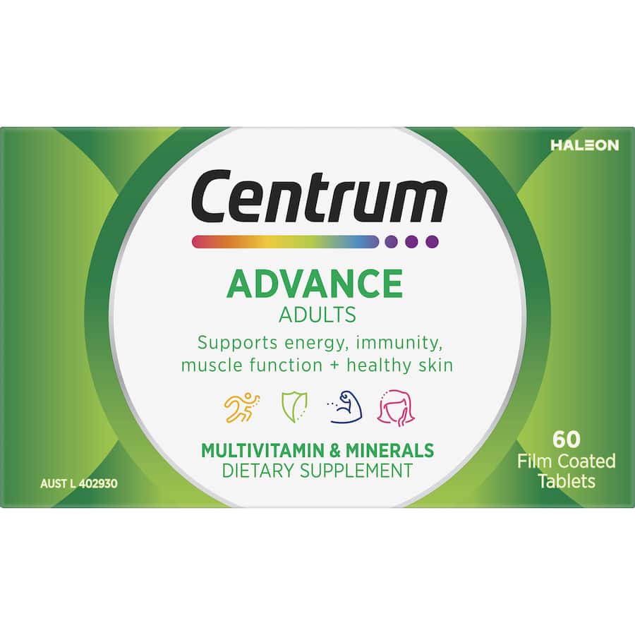 Centrum Advance Adults Daily Multivitamin Supplement Tablets 60pack