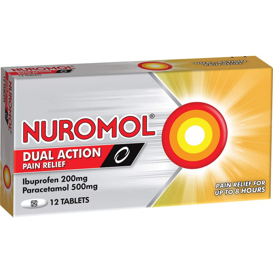 Nuromol Dual Action Ibuprofen & Paracetamol Strong Pain Relief Tablets 12pack