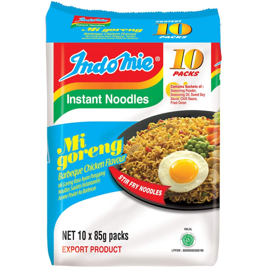 Indomie Mi Goreng Instant Noodles Bbq Chicken Multi Pack 10pk 850g