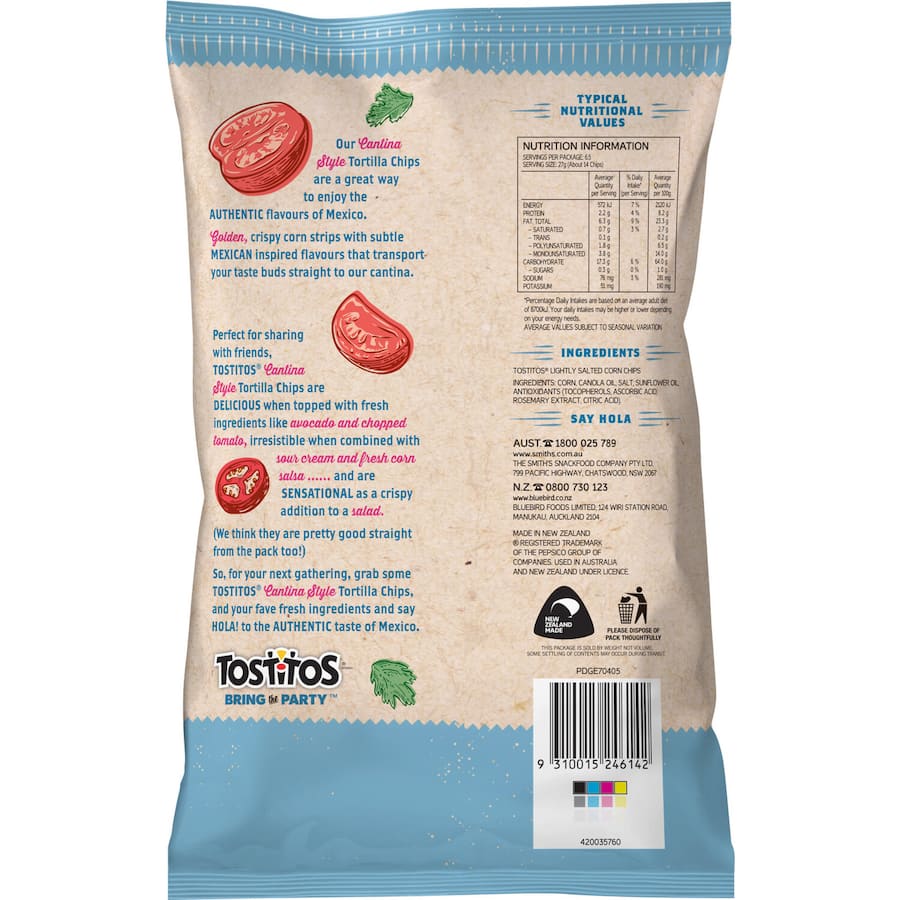 Tostitos Corn Chips Lightly Salted 175g