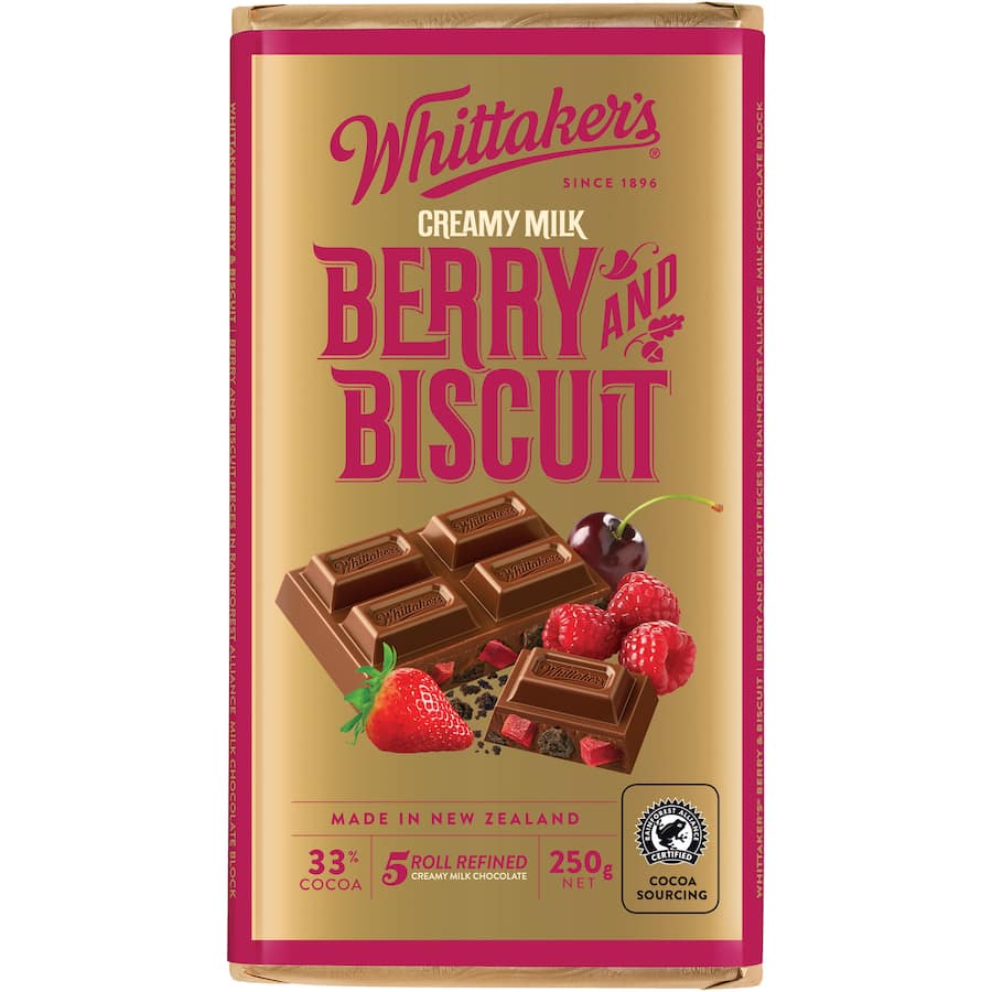Whittakers Chocolate Berry Biscuit Block 250g
