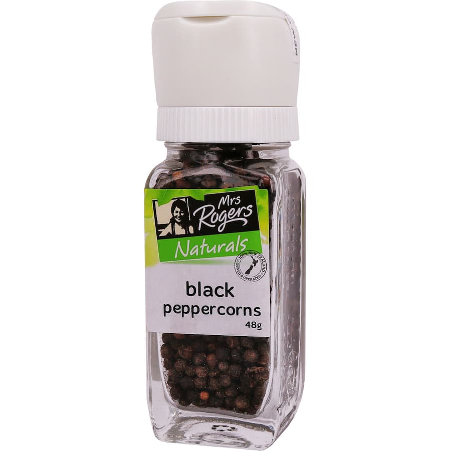 Mrs Rogers Naturals Peppercorns Black Grinder 48g
