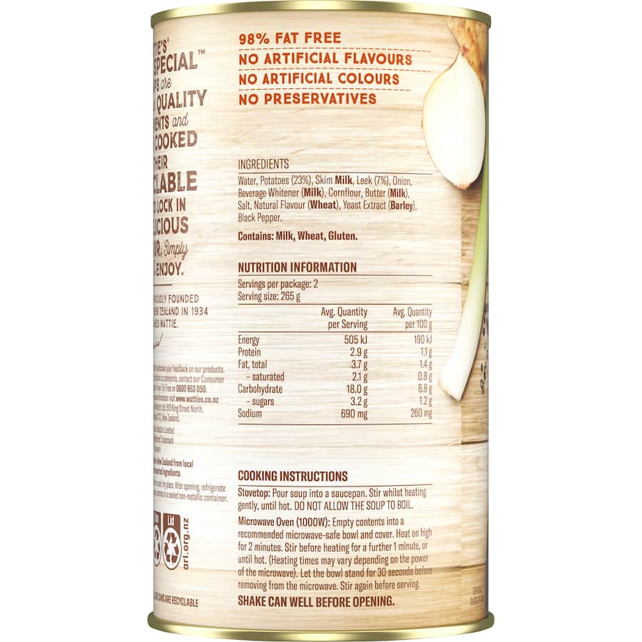 Wattie's Very Special Soup Potato & Leek Canned 535g