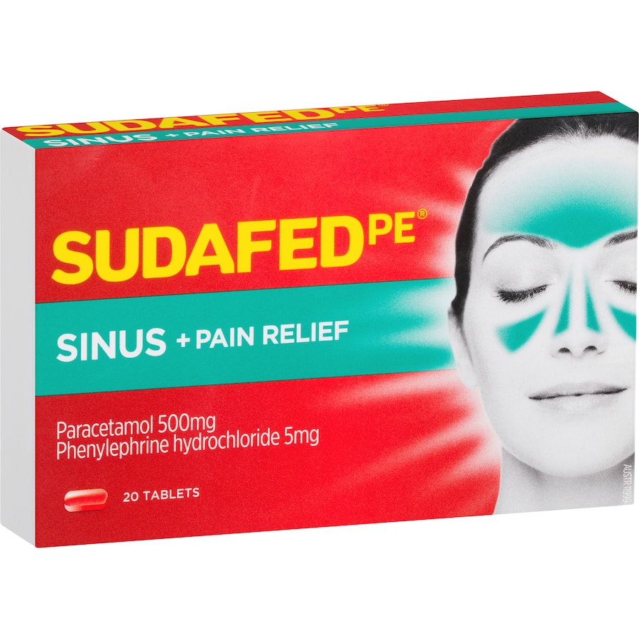 Sudafed Pe Cold Remedy Sinus Pain Relief 20pack